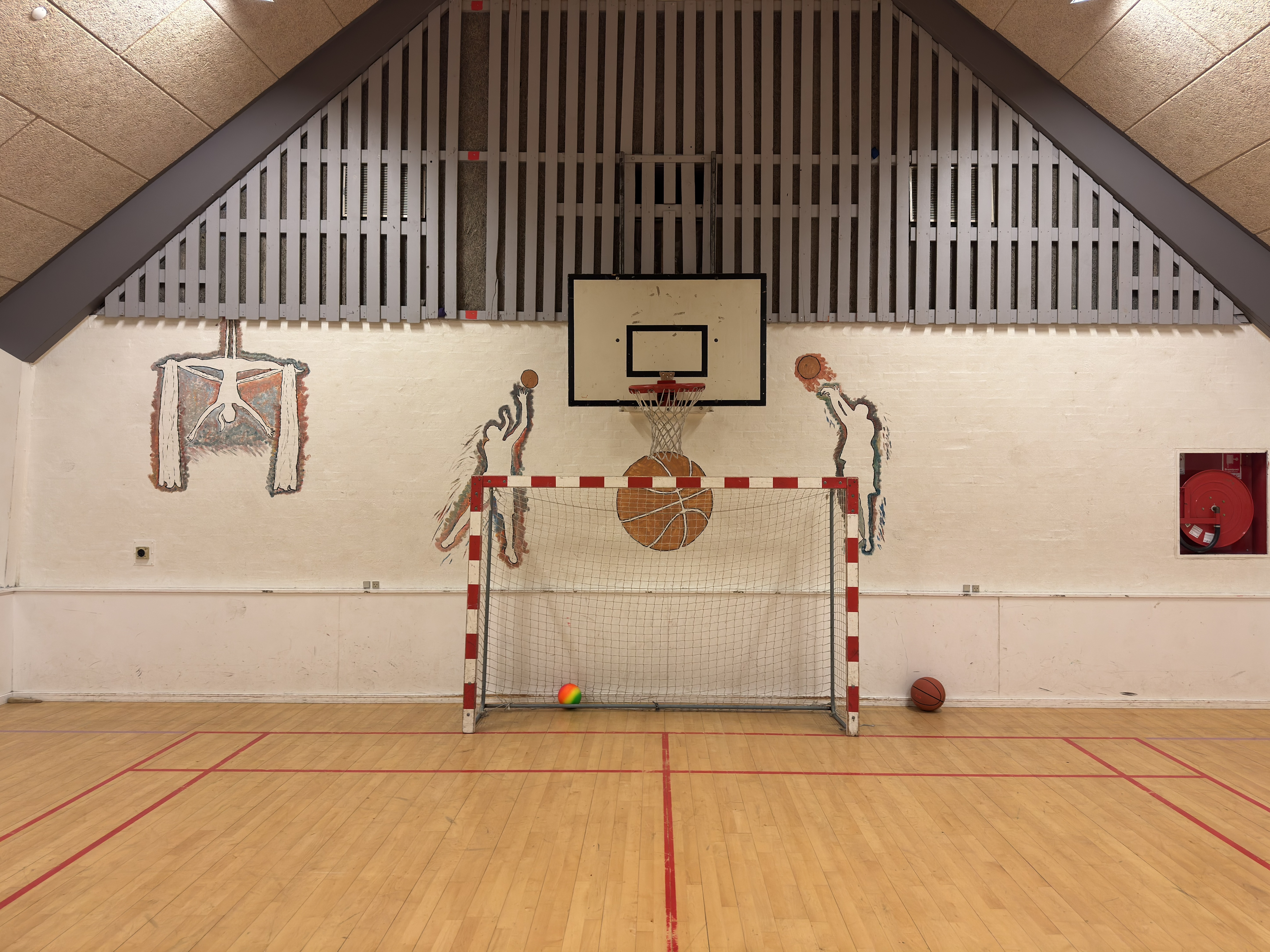 Et Håndboldmål I En Sportssal